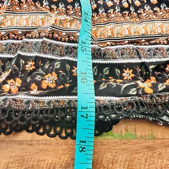 Hagel Crop Top XS Cold Shoulder Multicolor Ruffle Boho Y2K Festival Prairie Chic - Picture 8 of 10